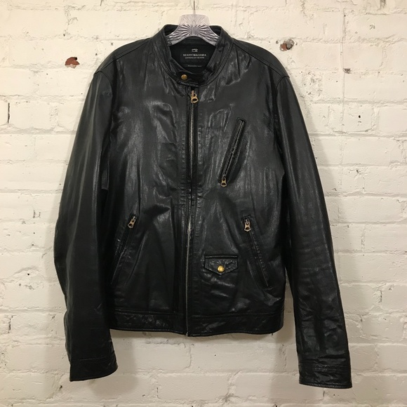 Scotch \u0026 Soda Jackets \u0026 Coats | Guc Scotch \u0026 Soda Men Black Leather Jacket Coat S | Color: Black | Size: S | Pm-08005560's Closet